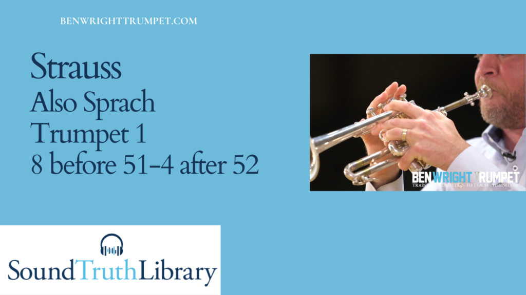Strauss Also Sprach Zarathustra trumpet 1, 8 before 51- 4 after 52